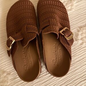 Skechers Arch Fit Brown Buckle Slip-Ons